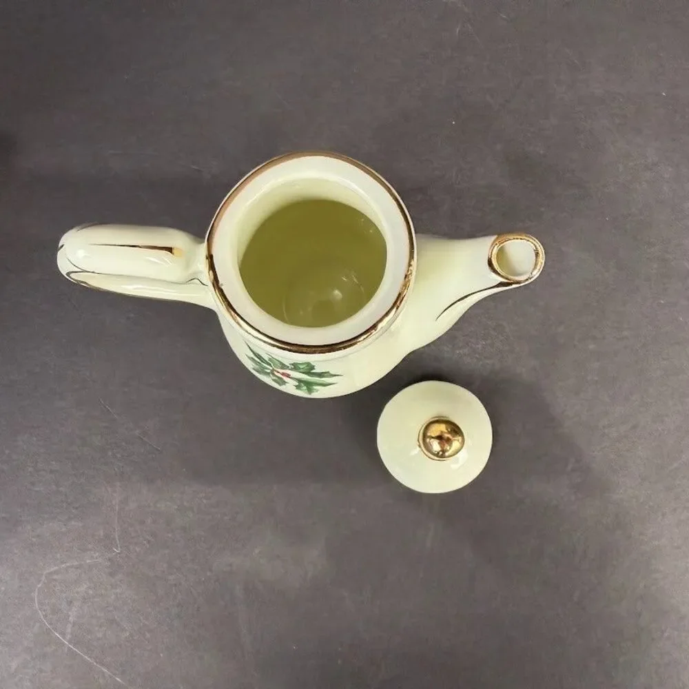 Vintage Formalities by Baum Bros. Miniature Christmas Holly Berries Tea Set